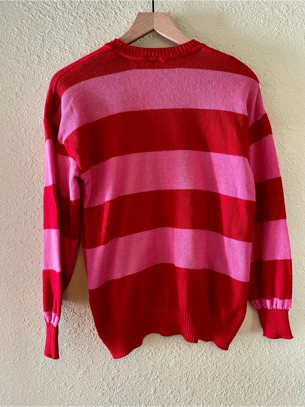 Hello Kitty Pink and Red Striped Crewneck Sweater - Picture 2 of 3